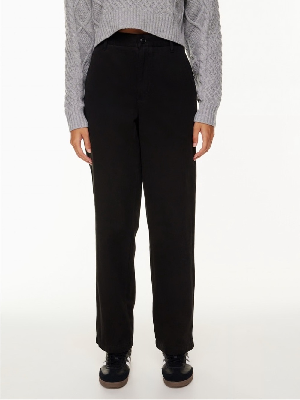 Aritzia Sunday Best Jaden High Waisted Chino Pants in Black | Size 0